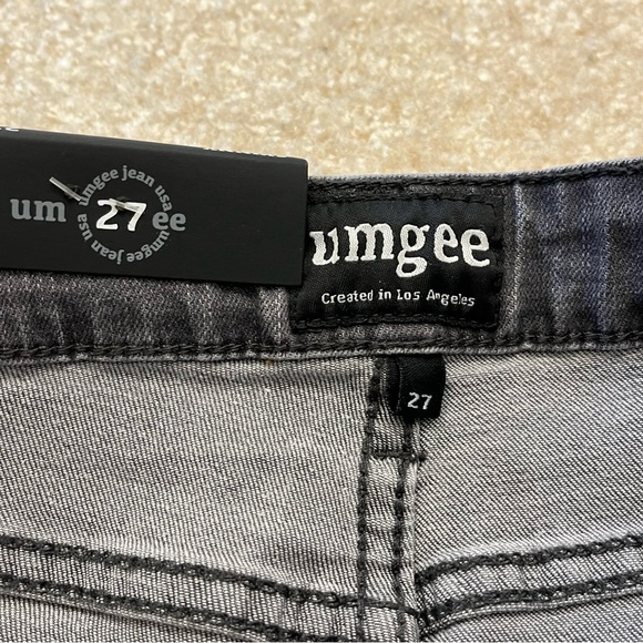 NEW Umgee Pants Womens 27 Black Denim Exposed Hem Distressed High Rise Skinny - Picture 5 of 12